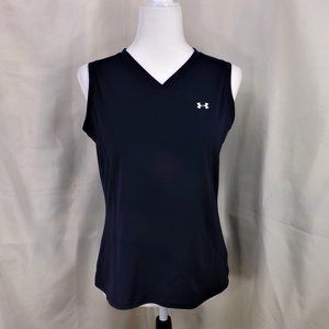 NWOT Under Armor Navy Blue Sleeveless Polyester Pullover Top Muscle Tee M